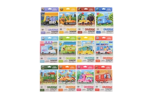 Vrolijke puzzel met transportthema