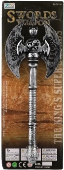 Antike Kunststoffaxt 30 cm silber