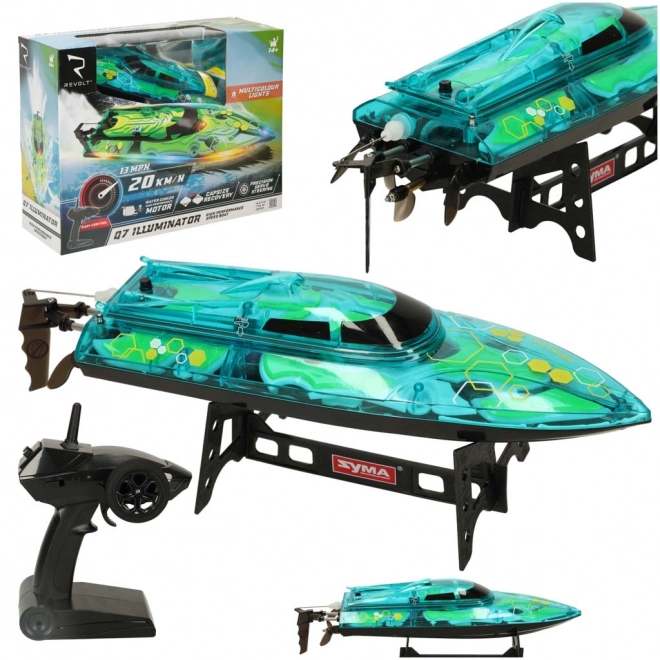 Bateau télécommandé vert Revolt Illuminator