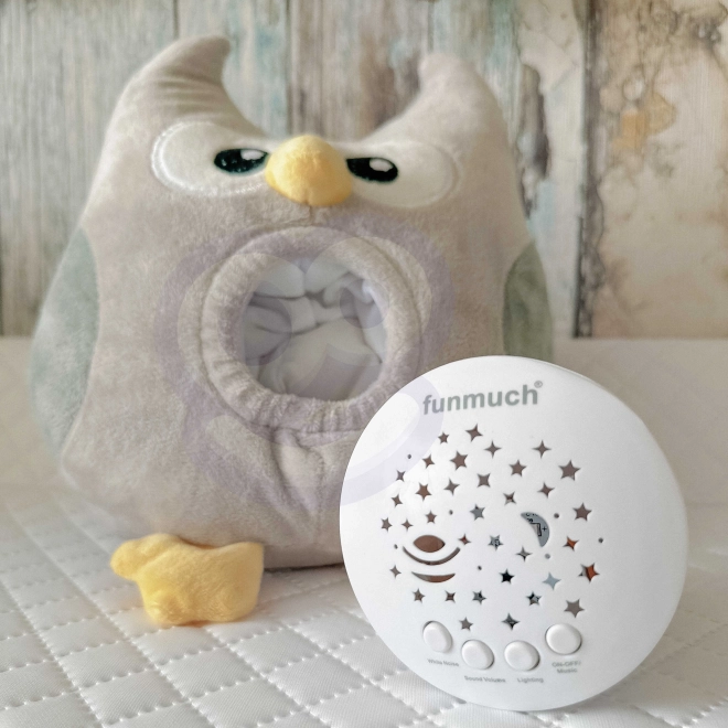 Berceuse peluche hibou avec projecteur 2 en 1 - 10 berceuses