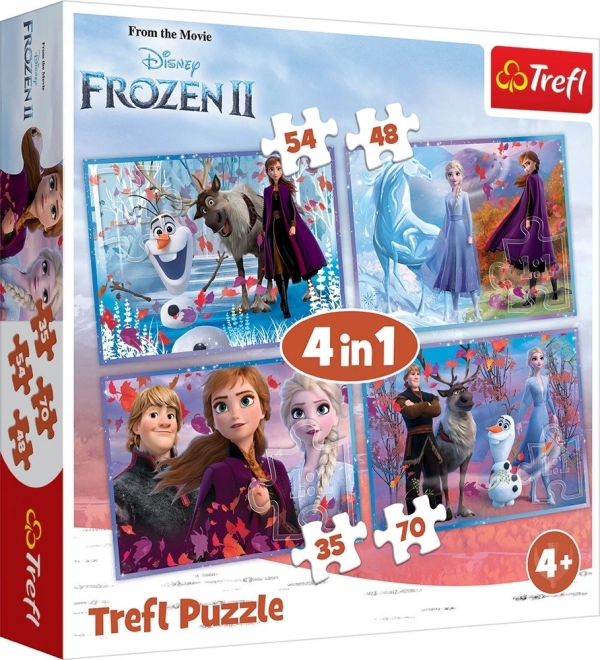 Puzzel 4v1 Frozen II in doos 28x28x6cm