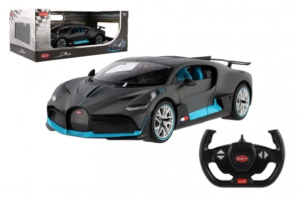 Auto RC Bugatti Divo grijze kunststof 32cm 2,4GHz op afstandsbed. op batterij in doos 43x18x25cm