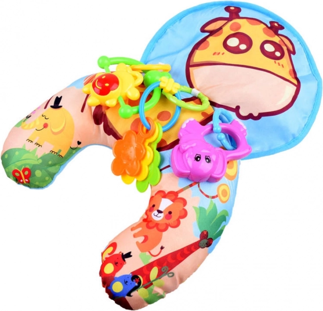 Stabilisatiekussentje voor baby’s met rammelaars en knisperend matje – Giraffe