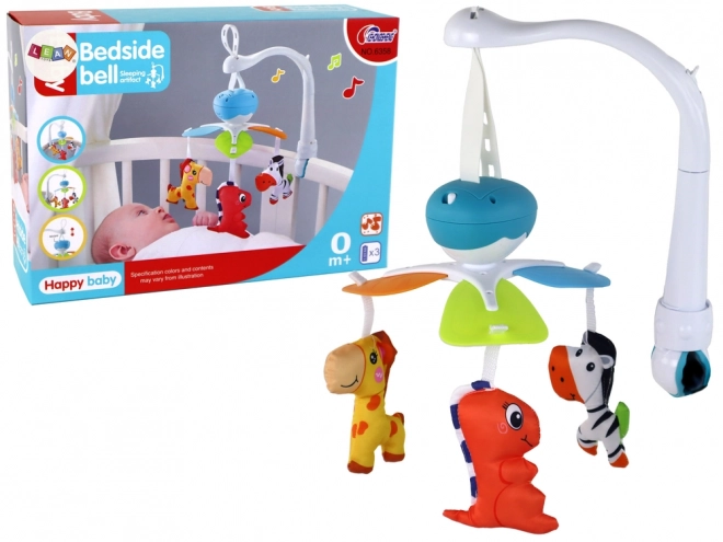 Karussell mit Melodien und drei Tierchen für Kinder
