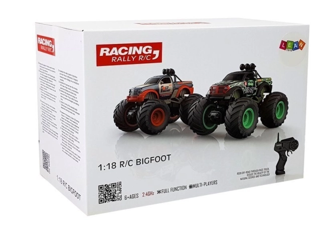 Terrreinwagen met grote wielen Bigfoot op afstandsbediening 2.4G 1:18 geel