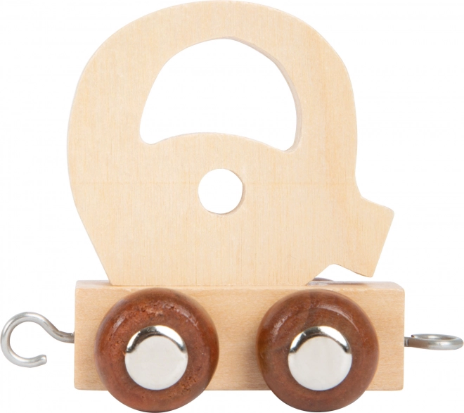 Houten wagon met letter Q small foot voor treinbanen