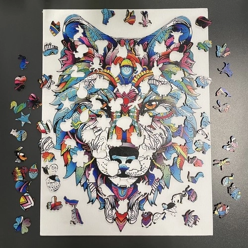 Houten puzzel Kruzzel Wolf