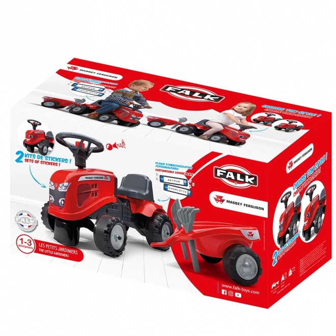 Looptractor Massey Ferguson rood met stuur en kar