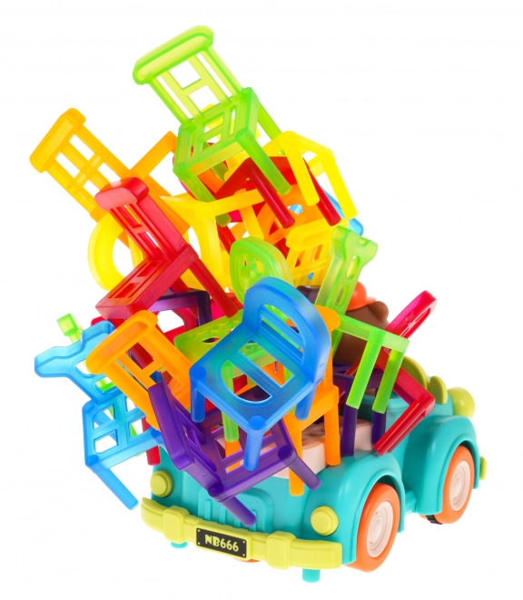 Vaardigheidsspel Opvouwbare Stoelen en Auto voor kinderen