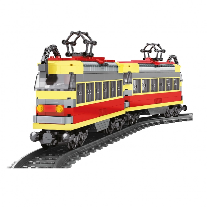 Compatibele BLOXO tram bouwset op batterijen met rails 724 stuks