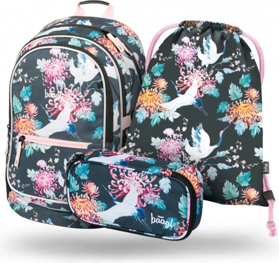 Set de fournitures scolaires Core Birds : sac à dos, trousse et sac