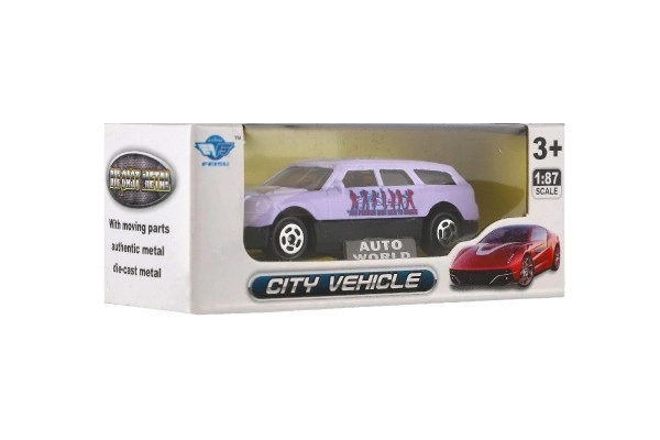 Voiture en métal 7cm dans une boîte