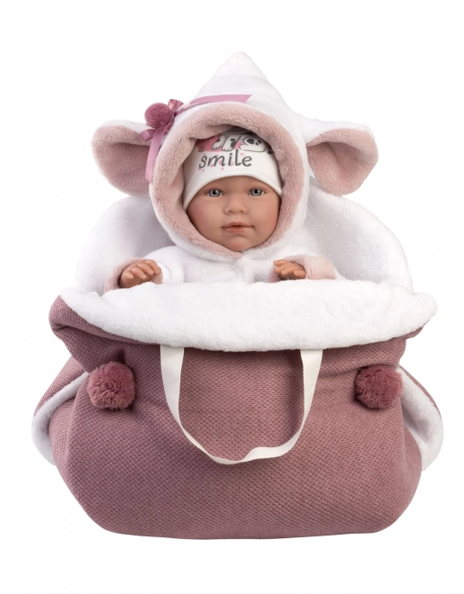 Llorens 74048 NEW BORN - realistisch poppenbaby met geluiden en zacht stoffen lichaam - 42 cm