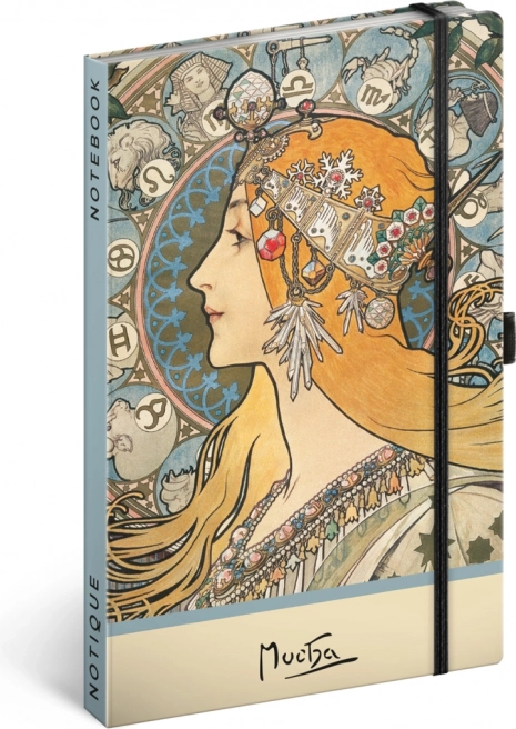 Notitieboek Alfons Mucha – Zodiak, dotted 13 × 21 cm