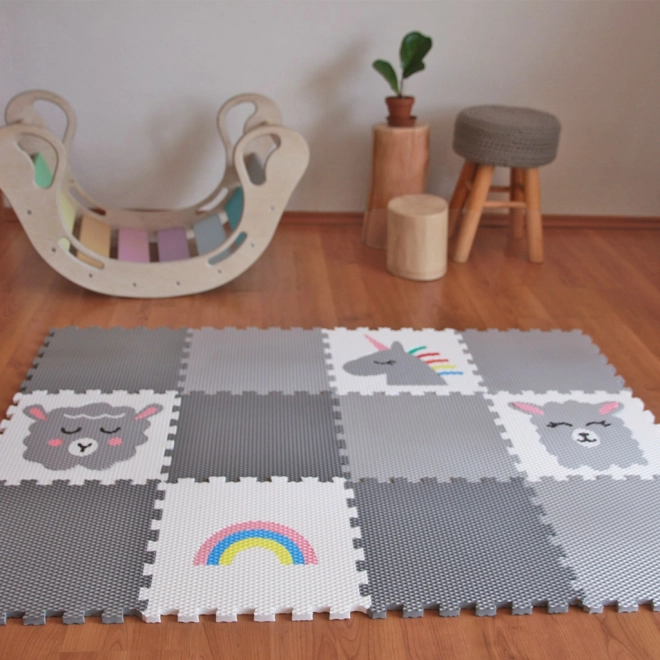 Minideckfloor vloer 12 delen - lammetje, lama, eenhoorn, regenboog