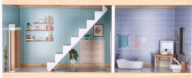 Grote houten poppenhuis
