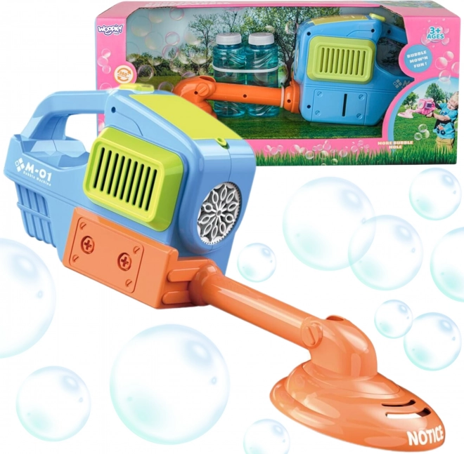 Woopie bellenblaas met grasmaaier-opzetstuk, blauw