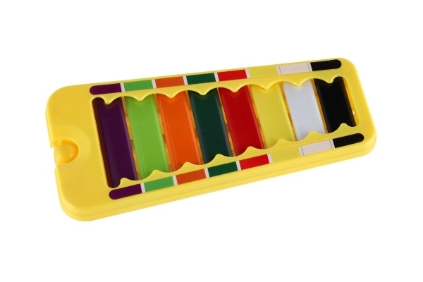 Xylofoon plastic/metaal 24cm met stokje in doos 29x16x3cm