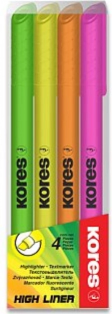 Kores Surligneurs High Liner Set de 4 pièces