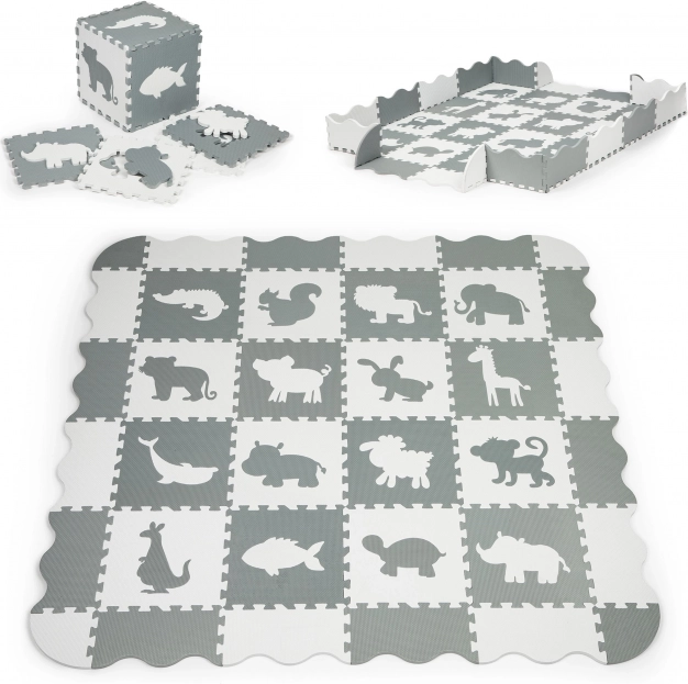 Foam Mat with Puzzle Fence Dry Pool 36 pcs Ecotoys
