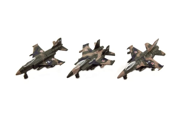 Vliegtuig/jachtvliegtuig militair metaal/plastic 9cm