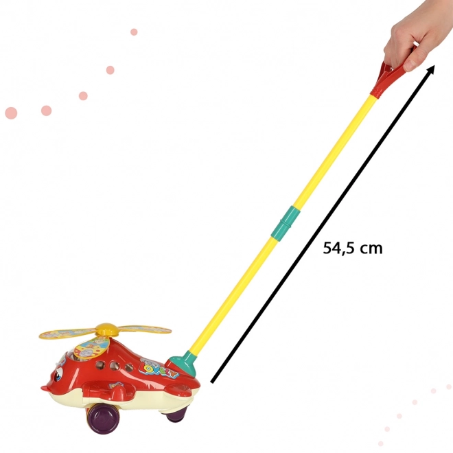 Kinder duw vliegtuig helikopter met geluid