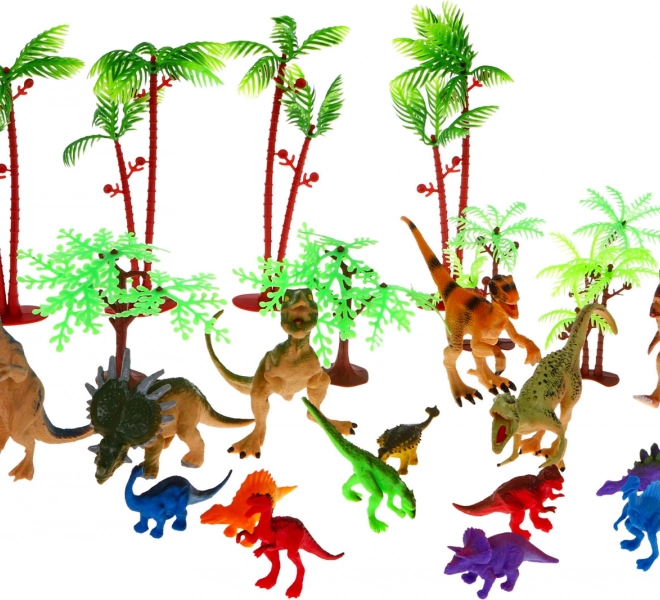 20 rubberen dinosaurussen en rijke accessoires