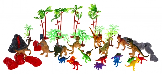 "Dino Wereld" set van figuren voor kinderen 3+ Dinosauruskop + landschap basis