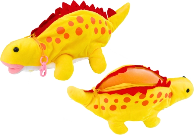 Plüsch Dinosaurier Federmäppchen und Versteck Gelb