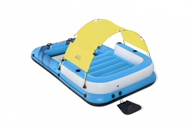 Schwimminsel für 4 Personen mit Sonnendach und Netzboden