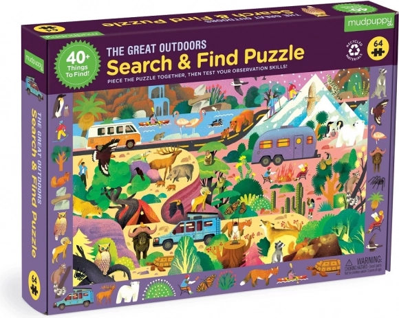 mudpuppy puzzel zoek en leg natuur 64 stukjes
