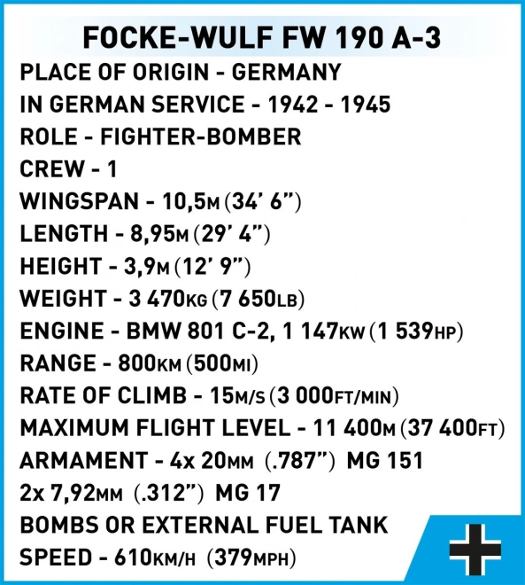 Building Set Historical Collection WWII Focke-Wulf FW 190 A-3 382 blocks