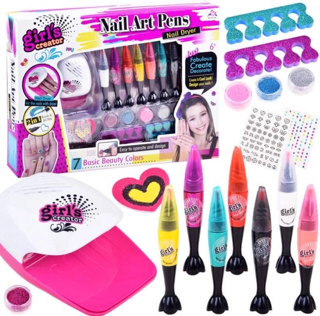 Nageldesign-Set für Mädchen mit Trockner GIRL'S CREATOR