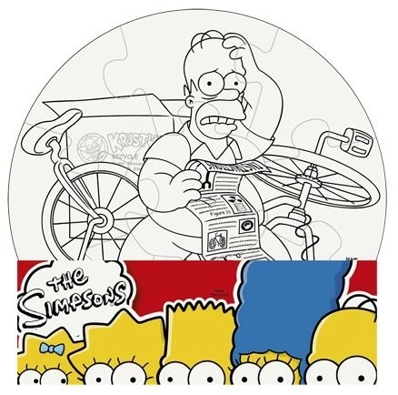 Color Your Own The Simpsons Circle Puzzle 9 Pieces