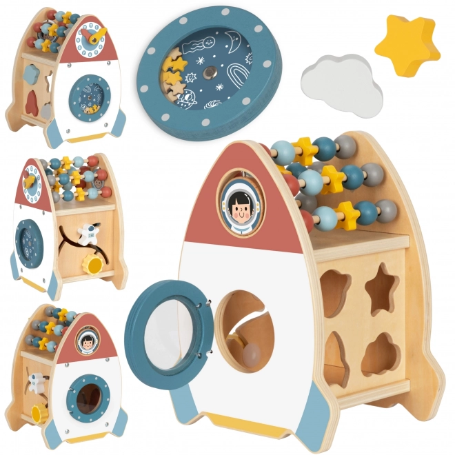 Wooden Rocket for Kids with Activities TOOKY TOY
