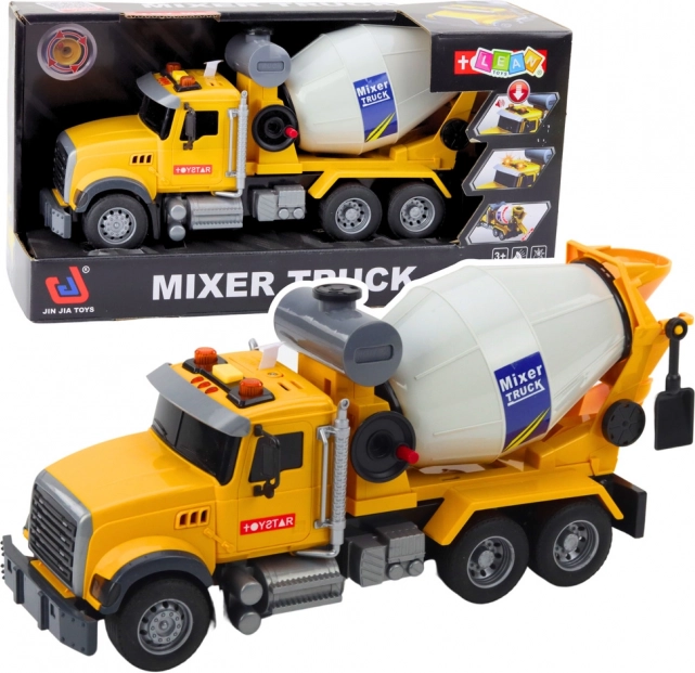 Kinderbetonmixer met licht en geluid, geel, 31,5 cm