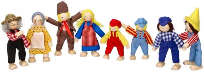 Goki Poppen voor poppenhuis boerderijfamilie