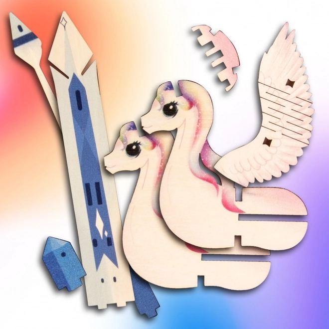 3D Wooden Puzzle Unicorn