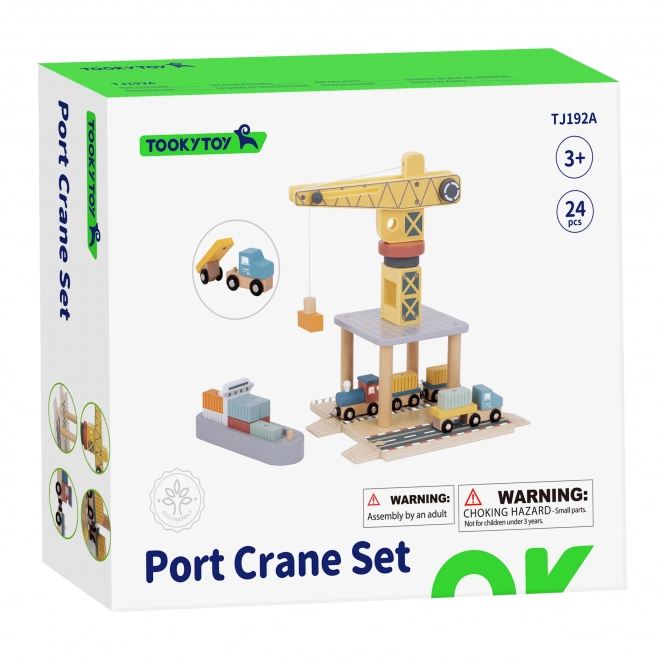 Tooky Toy Wooden Port Crane Set