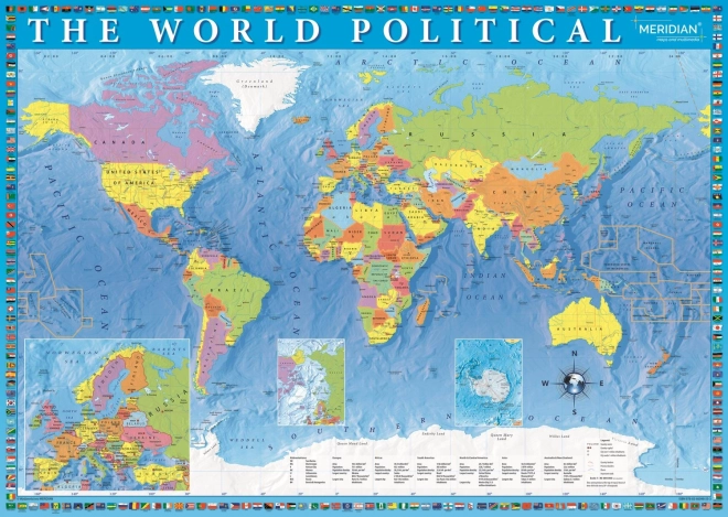 Puzzel 2000 stukjes Politieke wereldkaart