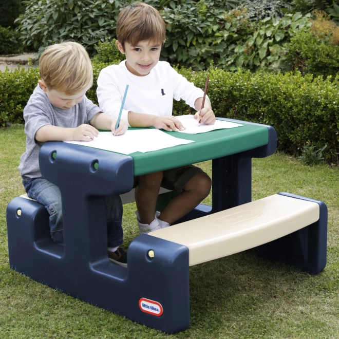 Table de pique-nique bleu-vert Little Tikes pour enfants pour le jardin