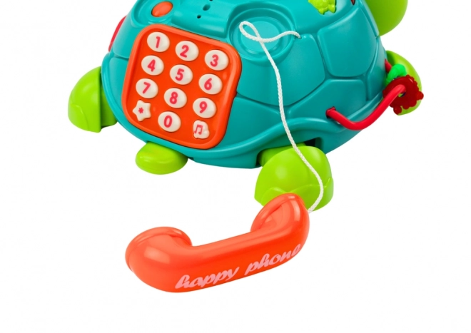 Interactieve educatieve telefoon schildpad 6v1 Lichten Geluiden Groen