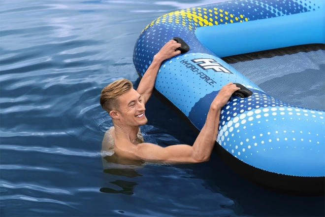 Schwimminsel für 4 Personen mit Sonnendach und Netzboden