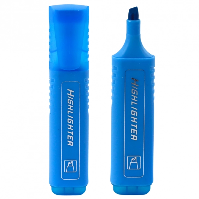 Neongelber Textmarker intensiv blau