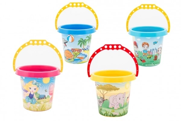 Emmer voor zand plastic 15x13cm 4 kleuren 12m+