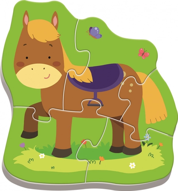 TREFL Baby puzzel Dieren op de boerderij 4-in-1 (3,4,5,6 stukjes)