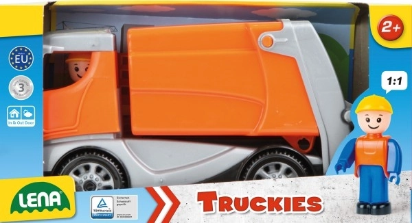 Auto Truckies vuilniswagen kunststof 25cm met figuur in doos 24m+