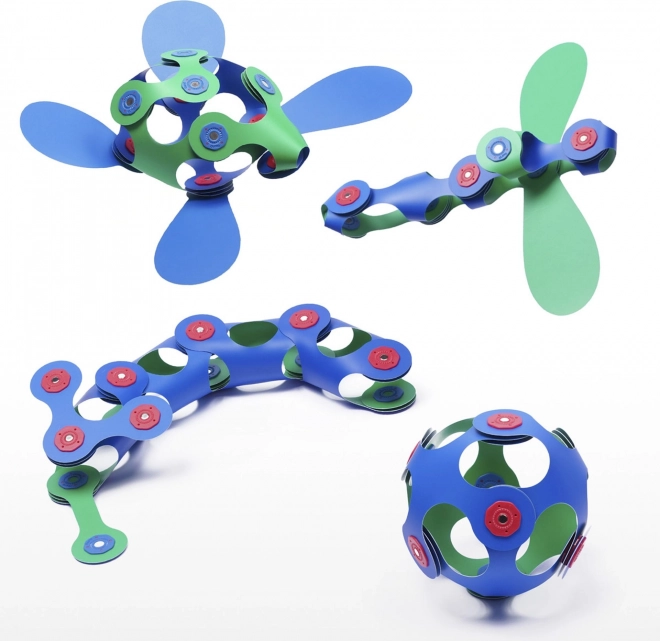 Flexible Magnetic Building Set in Green & Blue