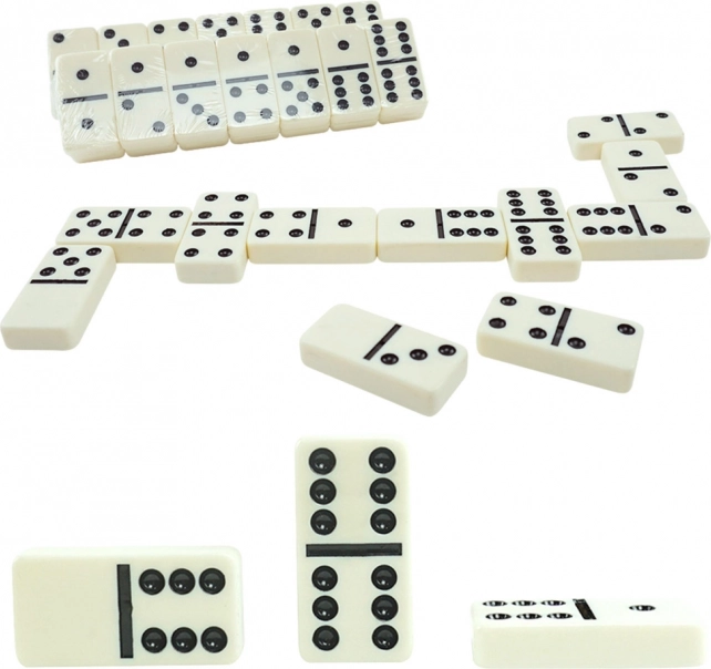 Klassiek dominospel met 28 stenen in plastic etui