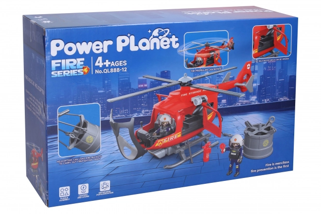 Helikopter brandweerlieden met effecten 38cm